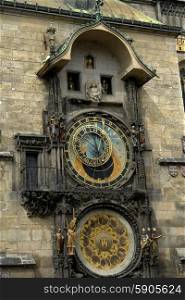 prague famous ancient clock at the old town