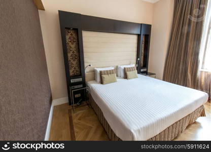 PRAGUE - MAY 9: Room in Eurostars Thalia Hotel on May 9, 2014 in Prague, Czech Republic. Eurostars Thalia Hotel is a popular tourist destination in Prague