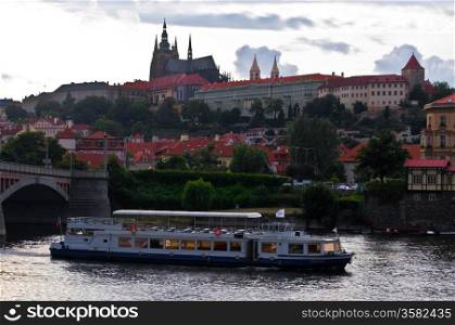 Prague. view of the castle of Prague over the river