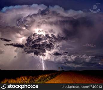 Prairie Storm Clouds in Saskatchewan Canada dramatic Lightning