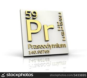Praseodymium form Periodic Table of Elements - 3d made