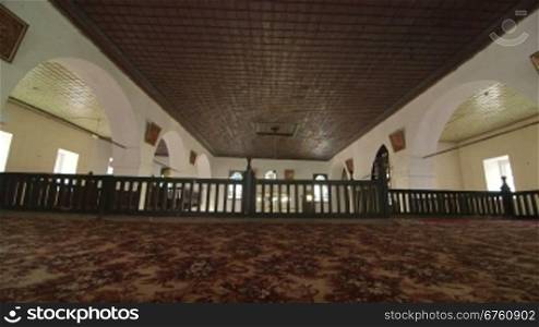 Prayer hall interior of Big Khan Mosque in Bakhchysaray, Crimea