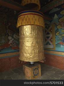 Prayer wheel in Punakha Monastery, Punakha, Bhutan