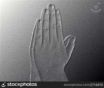 Praying Hands (Side View) - Silver / Metalic hand gesture artwork.
