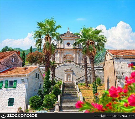 Prcanj, Montenegro The Bay of Kotor. Church of the Nativity of t. He Virgin