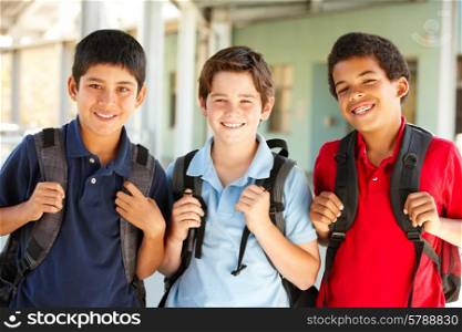 Pre teen boys at school