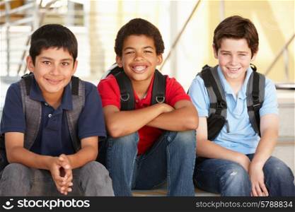 Pre teen boys in school