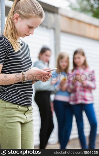Pre Teen Girl Being Bullied By Text Message