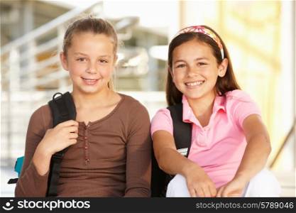 Pre teen girls in school