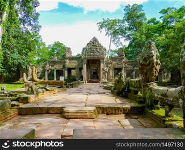 Prea Khan temple in Angkor area, Siem Reap, Cambodia