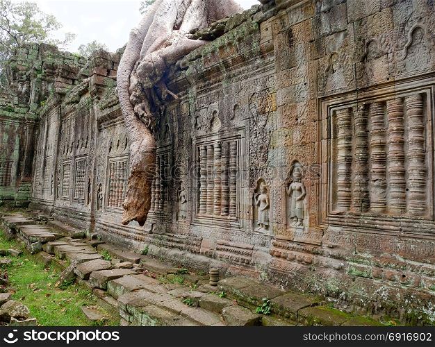 Preah Khan temple at Angkor, Siem reap ,Cambodia, was inscribed on the UNESCO world heritage. Preah Khan is a popular tourist attraction.