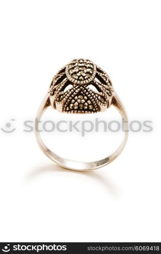 Precious ring isolated on the white background