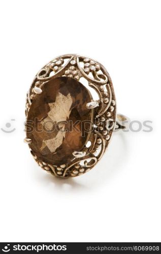 Precious ring isolated on the white background