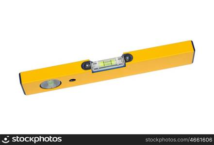 Precision tool: a yellow level isolated on white background