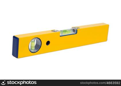Precision tool: a yellow level isolated on white background