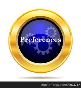 Preferences icon. Internet button on white background.