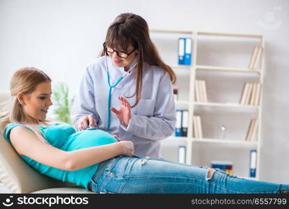 Pregnant woman at regular pregnancy check-up