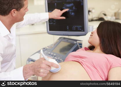 Pregnant Woman Having 4D Ultrasound Scan