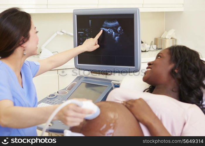 Pregnant Woman Having 4D Ultrasound Scan