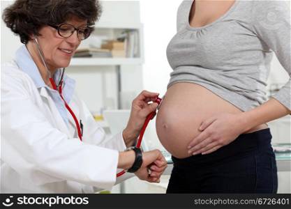 Pregnant woman having routine check-up
