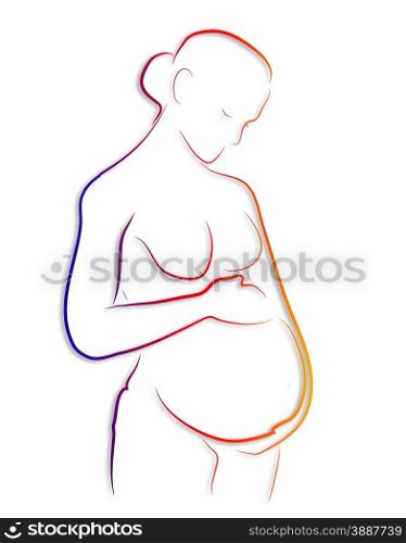 pregnant woman made in 2d software