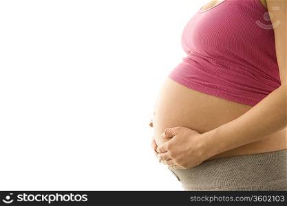 Pregnant woman, mid section