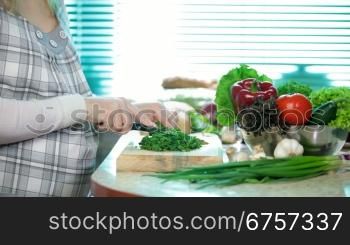 Pregnant Woman slice herb parsley