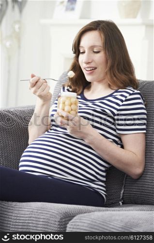Pregnant Woman With Craving For Pickled Onions