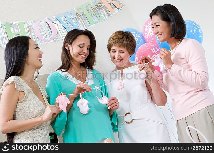 Pregnant Woman with Friends at a Baby Shower