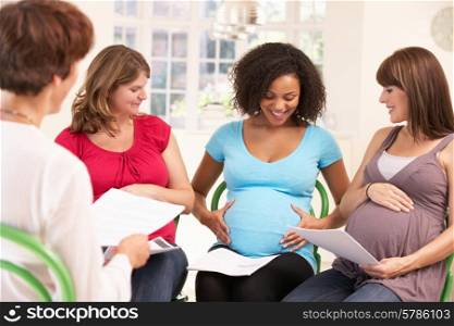 Pregnant women at ante natal class