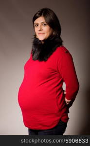 pregnant young woman studio picture