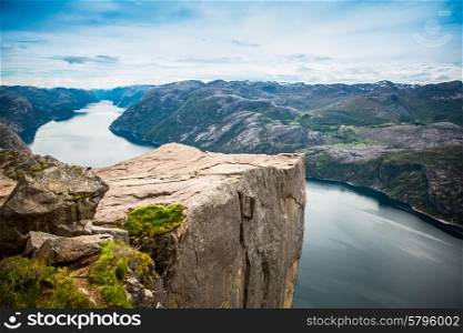 Preikestolen or Prekestolen, also known by the English translations of Preacher&rsquo;s Pulpit or Pulpit Rock, is a famous tourist attraction in Forsand, Ryfylke, Norway