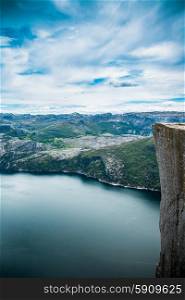 Preikestolen or Prekestolen, also known by the English translations of Preacher&rsquo;s Pulpit or Pulpit Rock, is a famous tourist attraction in Forsand, Ryfylke, Norway