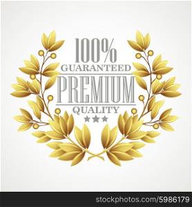 Premium quality golden laurel wreath. Vector illustration. Premium quality golden laurel wreath. Vector illustration EPS10