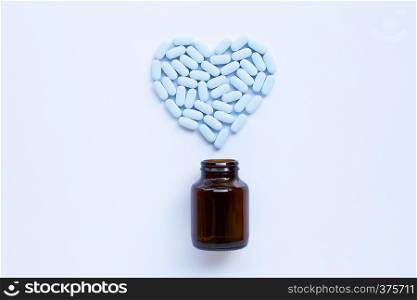 ""PrEP" ( Pre-Exposure Prophylaxis). used to prevent HIV. Heart Shape"