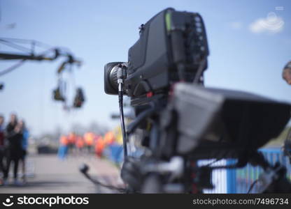 preparation for shooting a concert on television