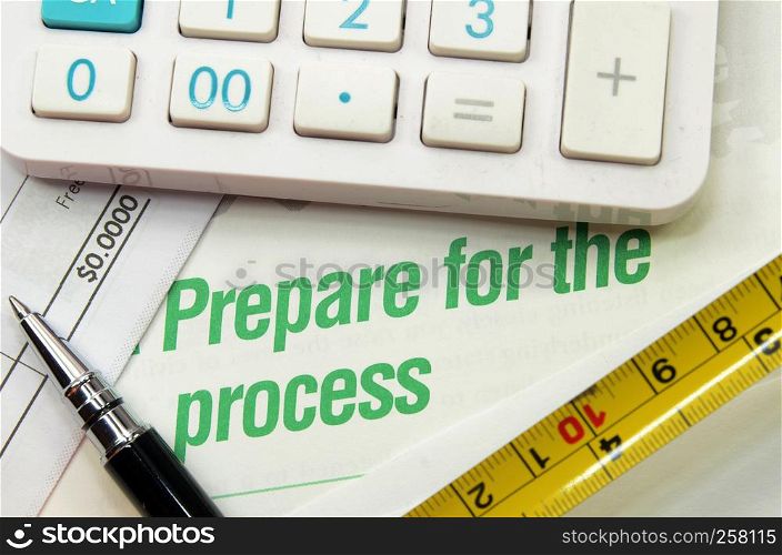 Prepare for the process printed on a book. Business concept