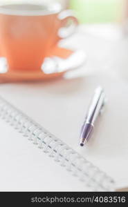 Prepare writing in coffee shop, stock photo