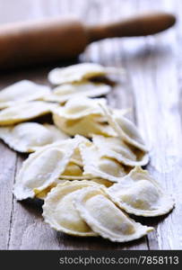 Preparing fresh ravioli at the kitchen table.&#xA;