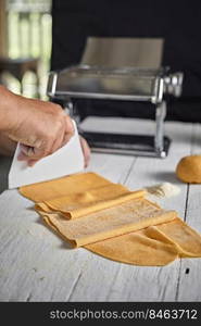 preparing homemade pasta,selective focus . preparing homemade pasta