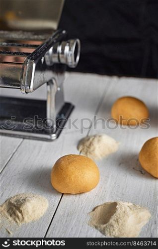 preparing homemade pasta,selective focus . preparing homemade pasta