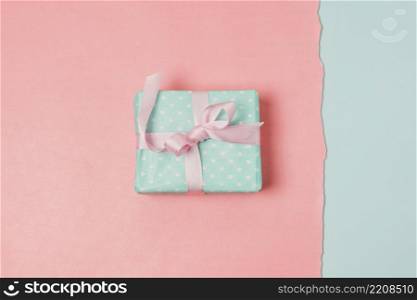 present box blue peach backdrop