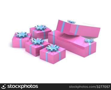 present boxes. 3D
