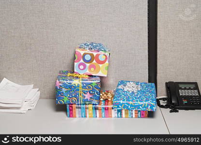 Presents on office desk