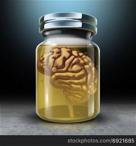 Preserve your mind and brain preservation as a medical and psychology symbol for protecting memories and preserving neurology health with 3D render illustration.