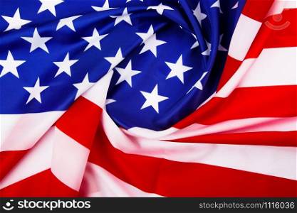 President&rsquo;s Day Concept, flat lay top view, America Flag background with copy space for your text