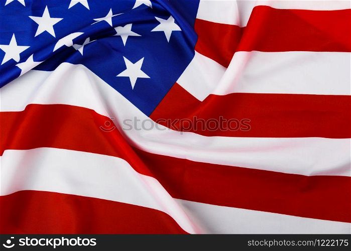 President&rsquo;s Day Concept, flat lay top view, America Flag background with copy space for your text