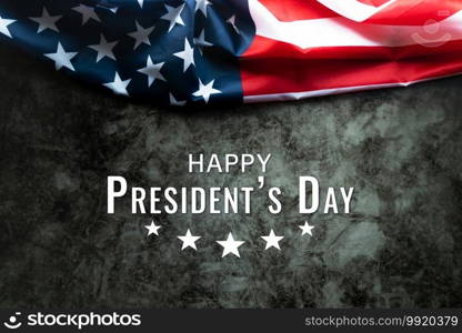 Presidents’ Day Typography abstract Background with American Flag