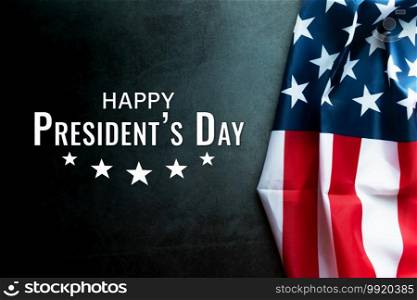 Presidents’ Day Typography abstract Background with American Flag