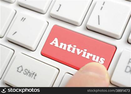 Pressing red antivirus key on keyboard